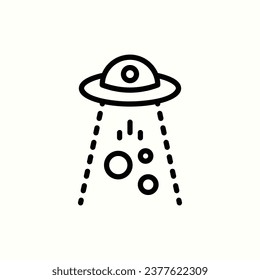 ufo, tirada, icono de secuestro alienígena, icono aislado en fondo claro, perfecto para sitio web, blog, logo, diseño gráfico, medios sociales, UI, aplicación móvil