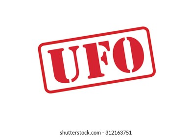 UFO red Rubber Stamp Vector over a white background.