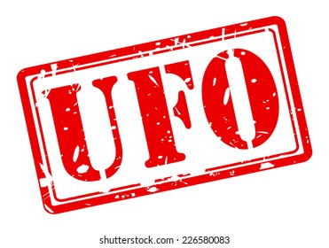 UFO red stamp text on white