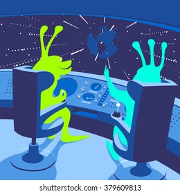 UFO Rocket Cockpit - vector illustration
