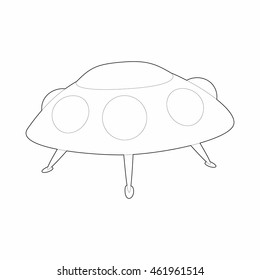 UFO saucer icon in outline style on a white background