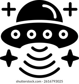 UFO Scaning Glyph Vector Icon Design