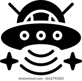 UFO Scaning Glyph Vector Icon Design