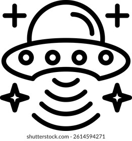 UFO Scaning Line Vector Icon Design