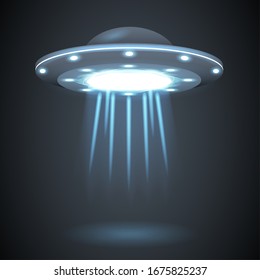 Ilustración vectorial gráfica Ufo de rayos luminosos de energía alienígena