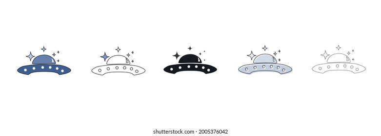 ufo set vector type icon