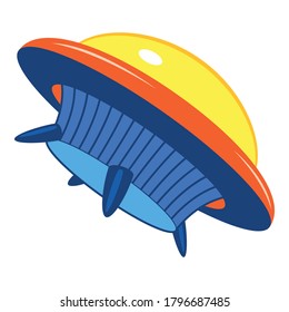 Ufo ship icon. Cartoon of ufo ship vector icon for web design isolated on white background