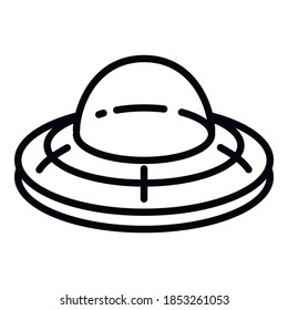 Ufo ship icon. Outline ufo ship vector icon for web design isolated on white background