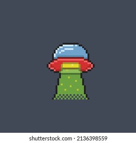 Ufo ship in pixel style