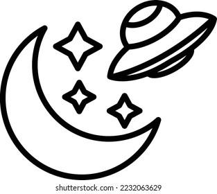 ufo ship Vector Icon which is suitable for commercial work and easily modify or edit it

