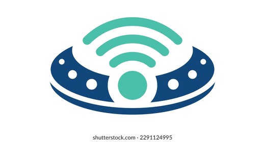 UFO and signal design icon vector illustration