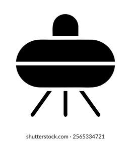 UFO silhouette icon. Concept of alien, extraterrestrial, and science fiction.