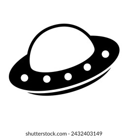 UFO silhouette icon. Invader icon. Vector.