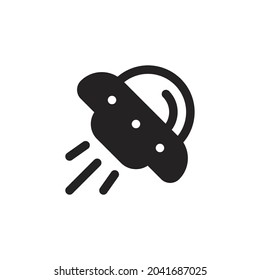 Ufo Silhouette Icon On White Background