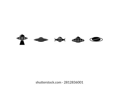 UFO Silhouette Vector Collection Set