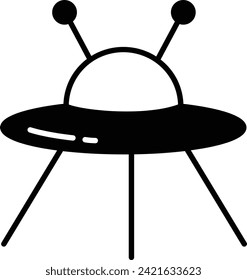 Ufo solid glyph vector illustration