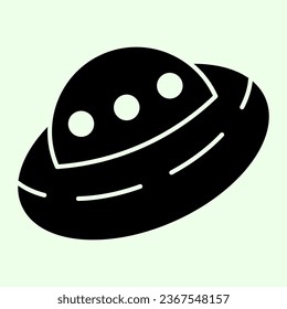 UFO solid icon. Outer space alien flying saucer glyph style pictogram on white background. Exploration and research signs for mobile concept and web design. Vector graphics