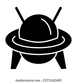 UFO solid icon, transportation symbol, Flying Saucer vector sign on white background, Ufo spaceship icon in glyph style for mobile concept and web design. Vector graphics