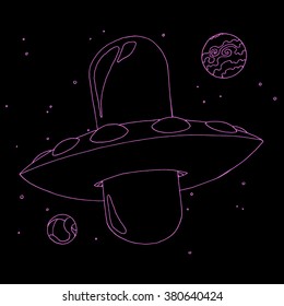 UFO in space