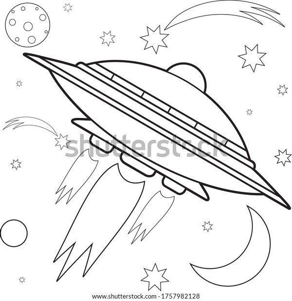 Ufo Space Coloring Book Children Stock Vector (Royalty Free) 1757982128 ...