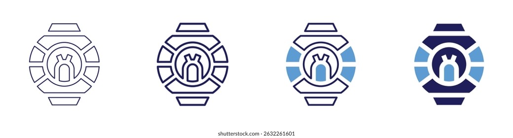 Ufo space icon in 4 different styles. Thin Line, Line, Bold Line, Duotone. Duotone style. Editable stroke.