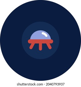 UFO in space, illustration, vector, on a white background.