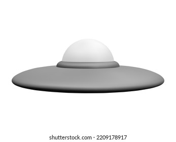 UFO space isolated. Vector illustration. Futuristic unknown flying object. Isolated on white background