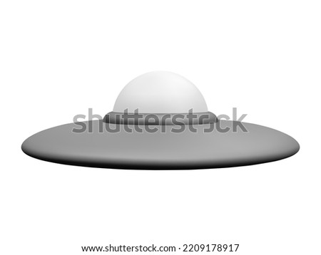 UFO space isolated. Vector illustration. Futuristic unknown flying object. Isolated on white background
