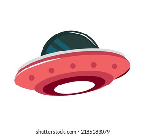 ufo space retro icon isolated