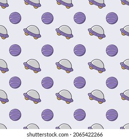 ufo space seamless pattern background