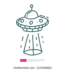 UFO Space Ship Doodle Icon