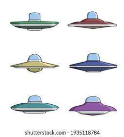 Nave espacial Ufo al estilo de las caricaturas. Gráficos vectoriales