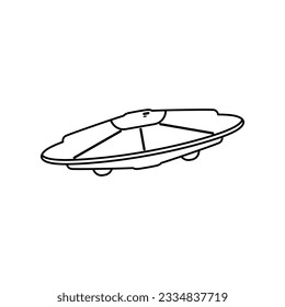 UFO spacecraft outline icon, unique flat vector illustration in trendy style. Editable graphic resource for multiple purposes.