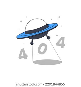 UFO spaceship 404 nothing found error message empty state for ui element