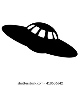 UFO, spaceship, alien icon isolated on white background. Vector art.