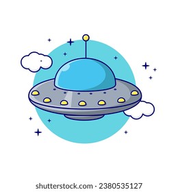 Ilustración de la nave espacial UFO Alien, vector, icono aislado