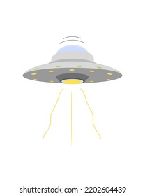 UFO spaceship. Cosmic spacecraft of unidentified alien. Space ship. Vector illustration isolated on white background