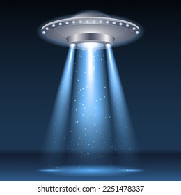 ufo spaceship flying isolated on white background