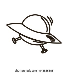 Ufo spaceship futurist symbol icon in cartoon style
