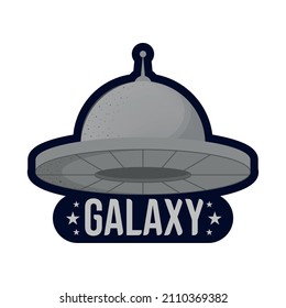 UFO spaceship galaxy sticker icon