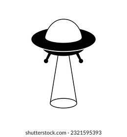 Ufo spaceship icon design. isolated on white background. vector illustration