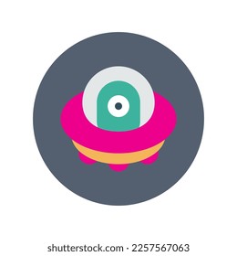 UFO spaceship icon icon, Flat vector illustration for web and mobile interface, EPS 10