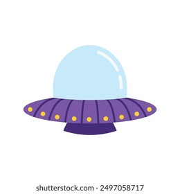 UFO Spaceship illustration icon flat design