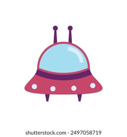 UFO Spaceship illustration icon flat design