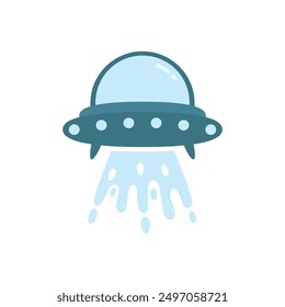 UFO Spaceship illustration icon flat design