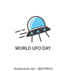 Ufo spaceship illustration vector flat design