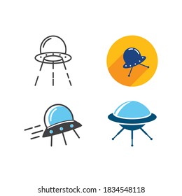 Ufo spaceship illustration vector flat design