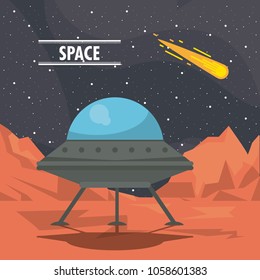 UFO spaceship on mars