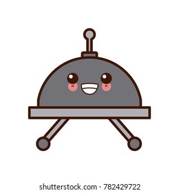 UFO spaceship symbol kawaii cartoon