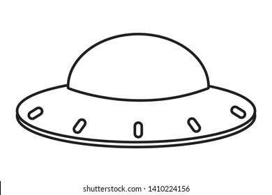 UFO spaceship universe alien cartoon vector illustration graphic design